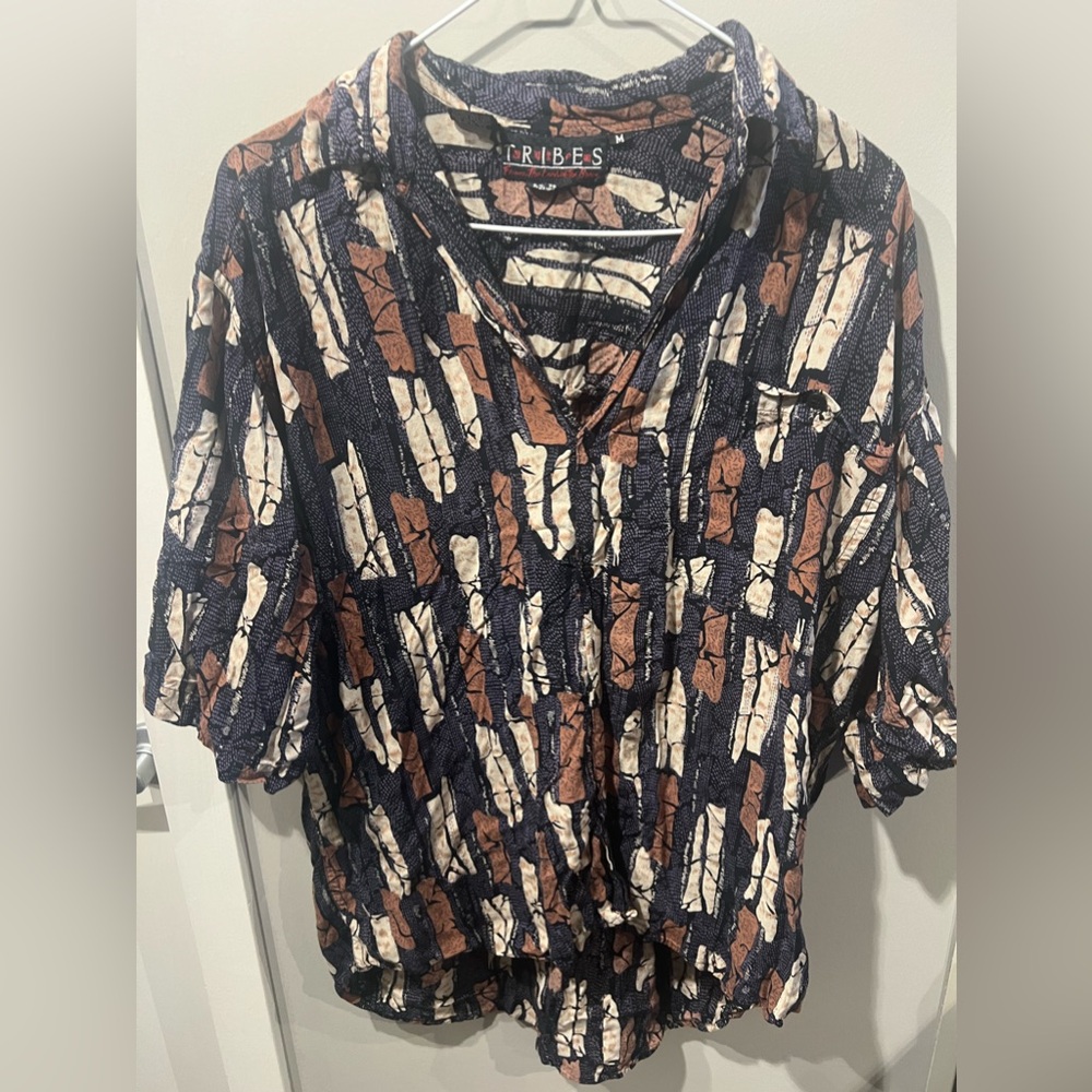RARE VINTAGE RETRO TRIBES BUTTON DOWN 80s 90s